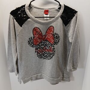 Disney Kids Gray and Red Minnie Mouse Top